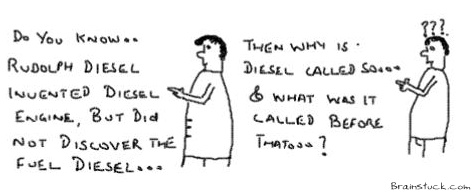 Diesel Rudolph,internal combustion diesel engine,crude oil,petro-diesel,did you know cartoons