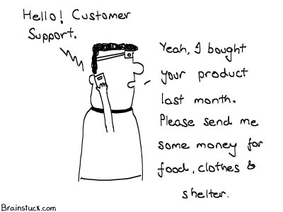Customer Support, Insane Cartoon, Food Clothes Shelter, Warranty, 